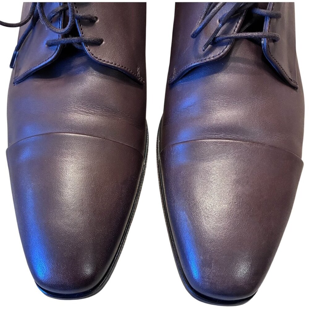 Hugo Boss Brown Leather Derby Dress Shoes Men’s 10.5 M Vero Cuoio - Picture 3 of 13